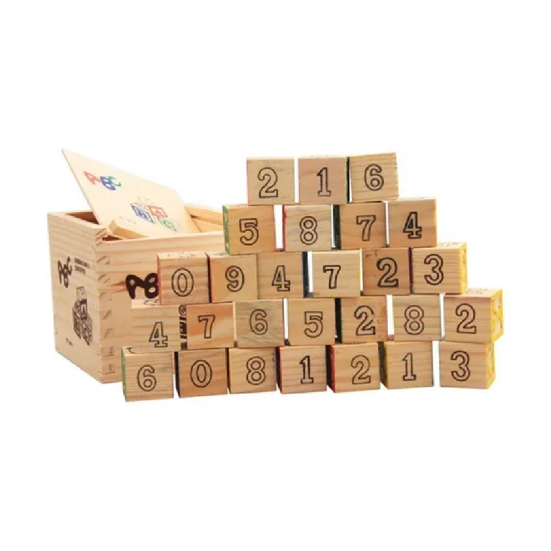 Cubo con bloques abecedario y números