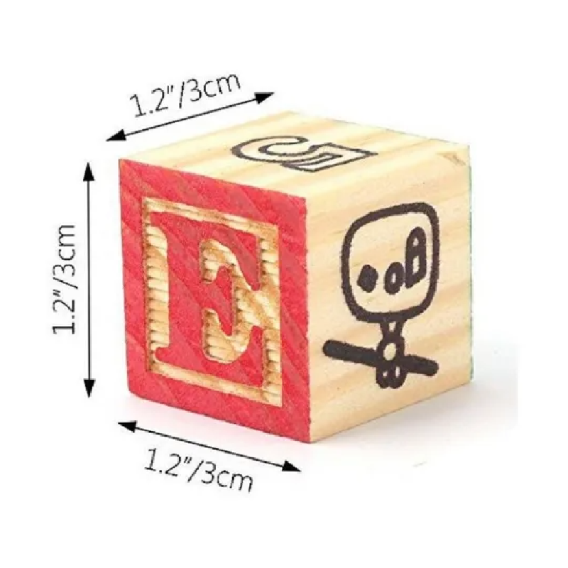 Cubo con bloques abecedario y números
