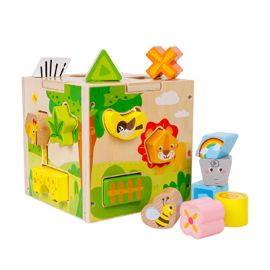 Cubo de encajes con animalitos