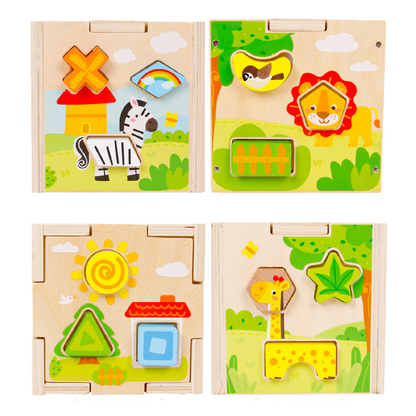 Cubo de encajes con animalitos